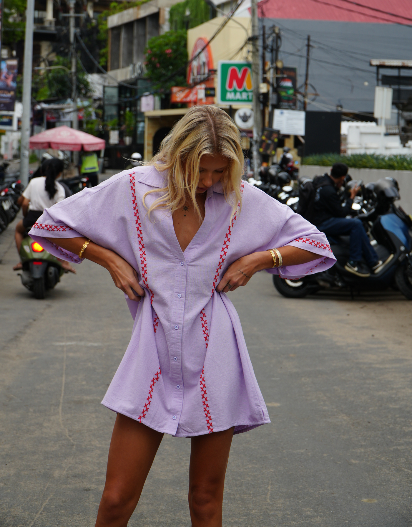 The Mimi Shirt Dress - Lilac