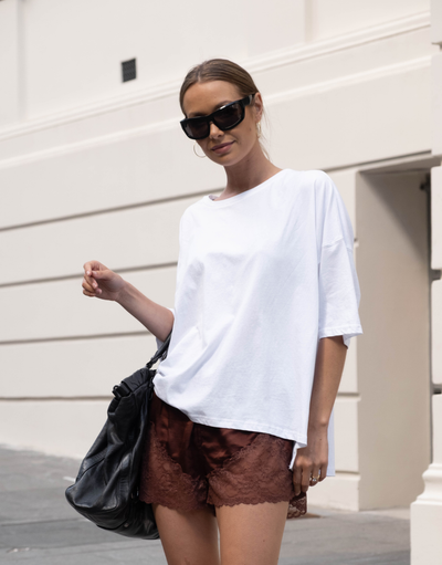 The Amélie Lace Shorts / Chocolate