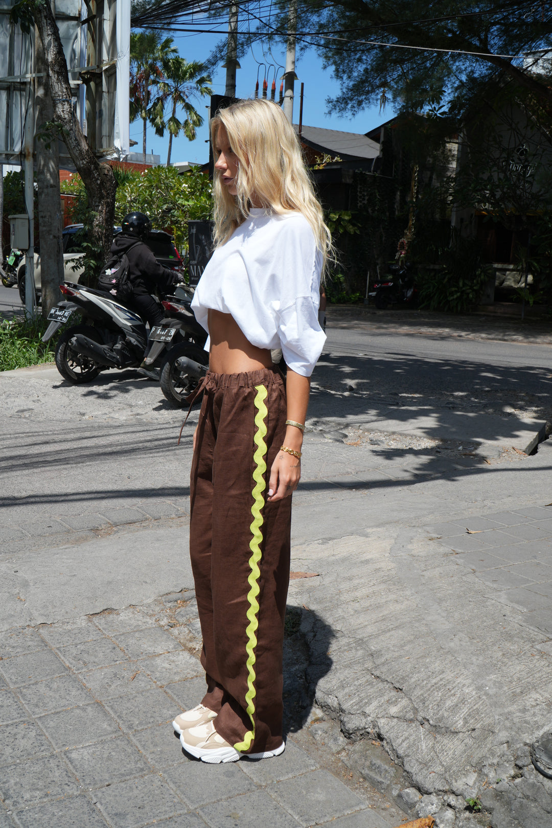 パンツ AMBERGLEAM TIEDYE PILE PANTS Coffee XL Kimi Pants / Chocolate – Luna Lane