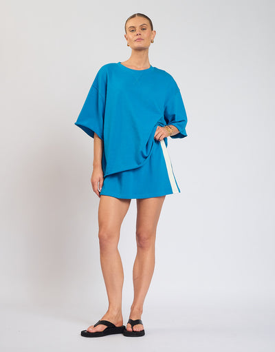 The Maya Mini Skirt / Azure Blue