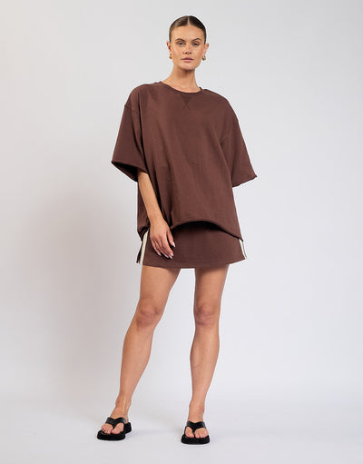 The Maya Mini Skirt / Chocolate