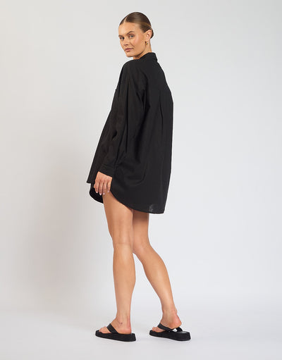 The Flo Shirt / Black (100% Linen)